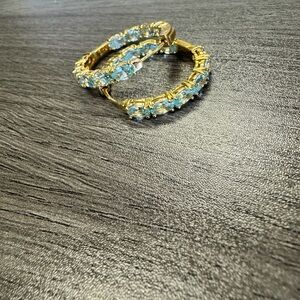 Gem studded hoop earrings